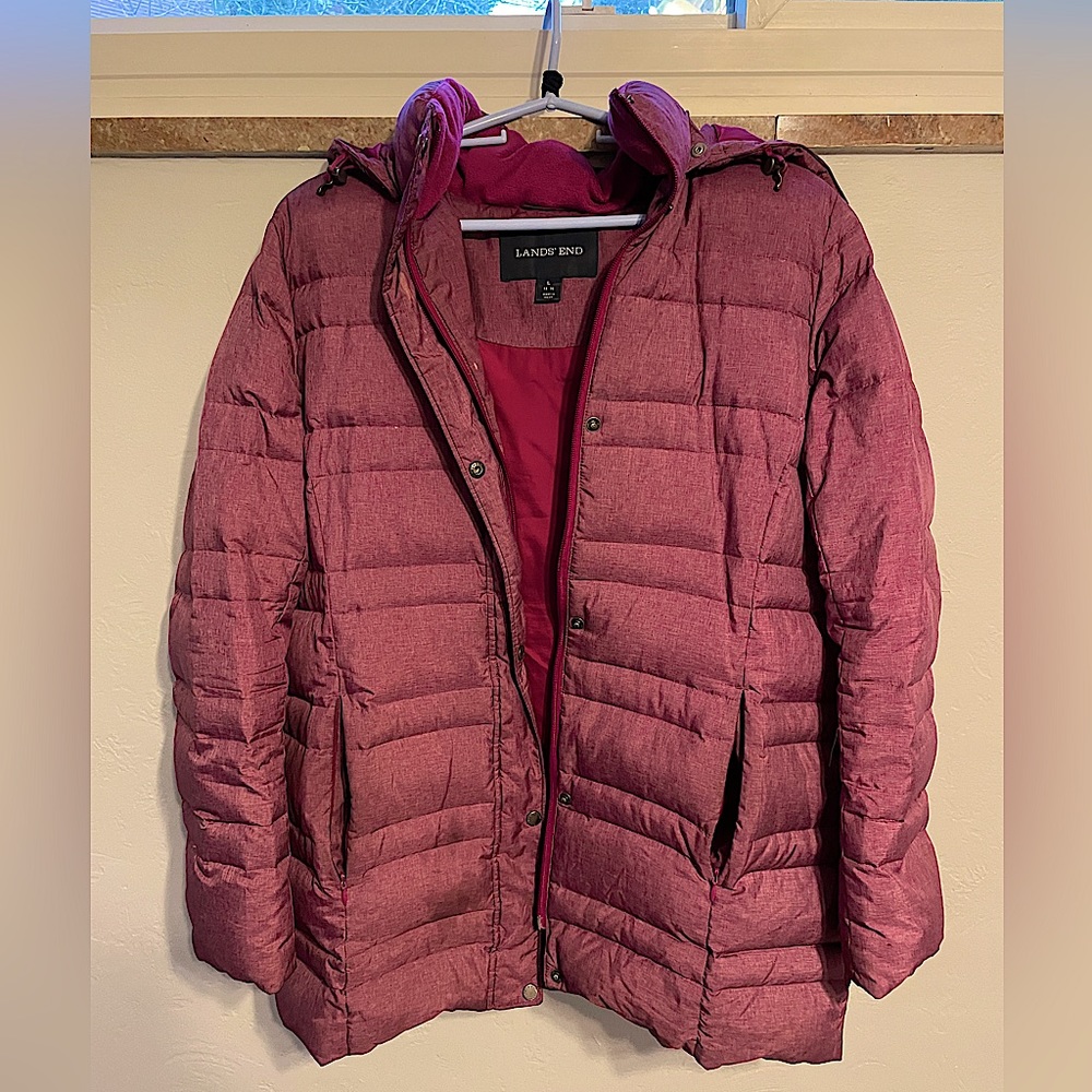 LandsEnd Purple Pink Down Jacket